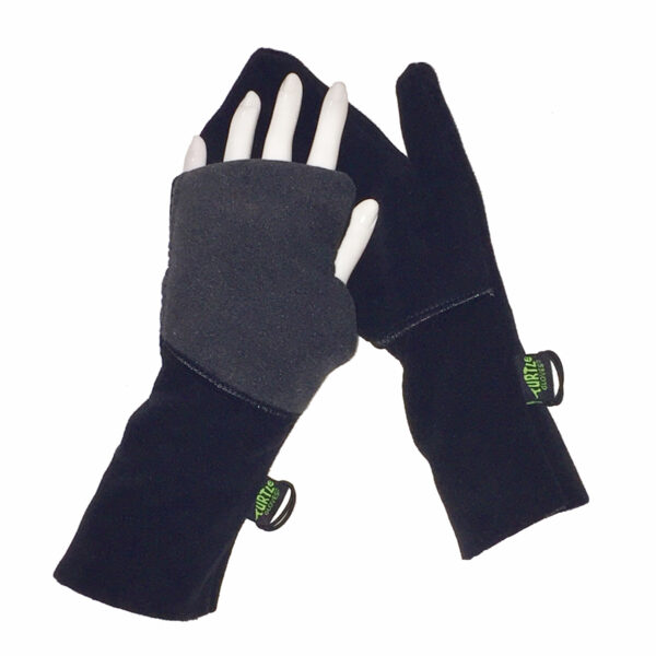 Turtle Gloves Turtle-Flip Convertible Mittens Heavy Weather Protect black charcoal