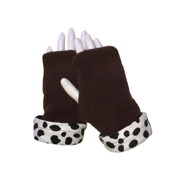 Turtle Gloves REVERSIBLE Fingerless Cheetah Dalmatian