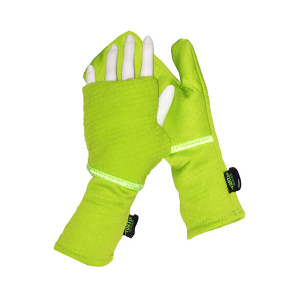 Turtle Gloves Turtle-Flip Running Mittens Lightweight Grid Lime
