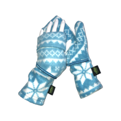 Convertible Mittens Fleece Turtle Gloves Turtle-Flip Nordic Blue