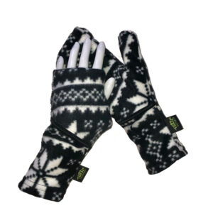Convertible Mittens Fleece Turtle Gloves Turtle-Flip Nordic Black