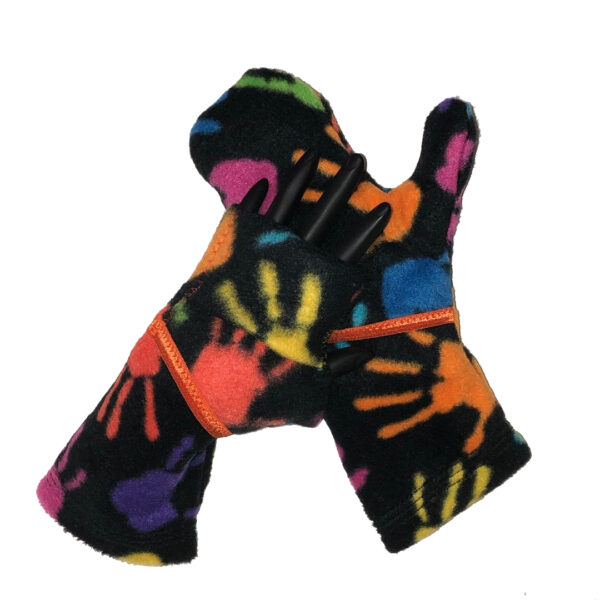 Convertible Mittens Fleece Turtle Gloves Turtle-Flip Painted Hands