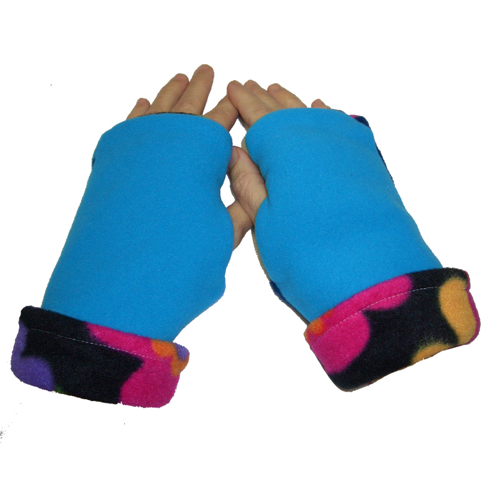Fingerless Gloves REVERSIBLE Turtle Gloves GARDEN VARIETY