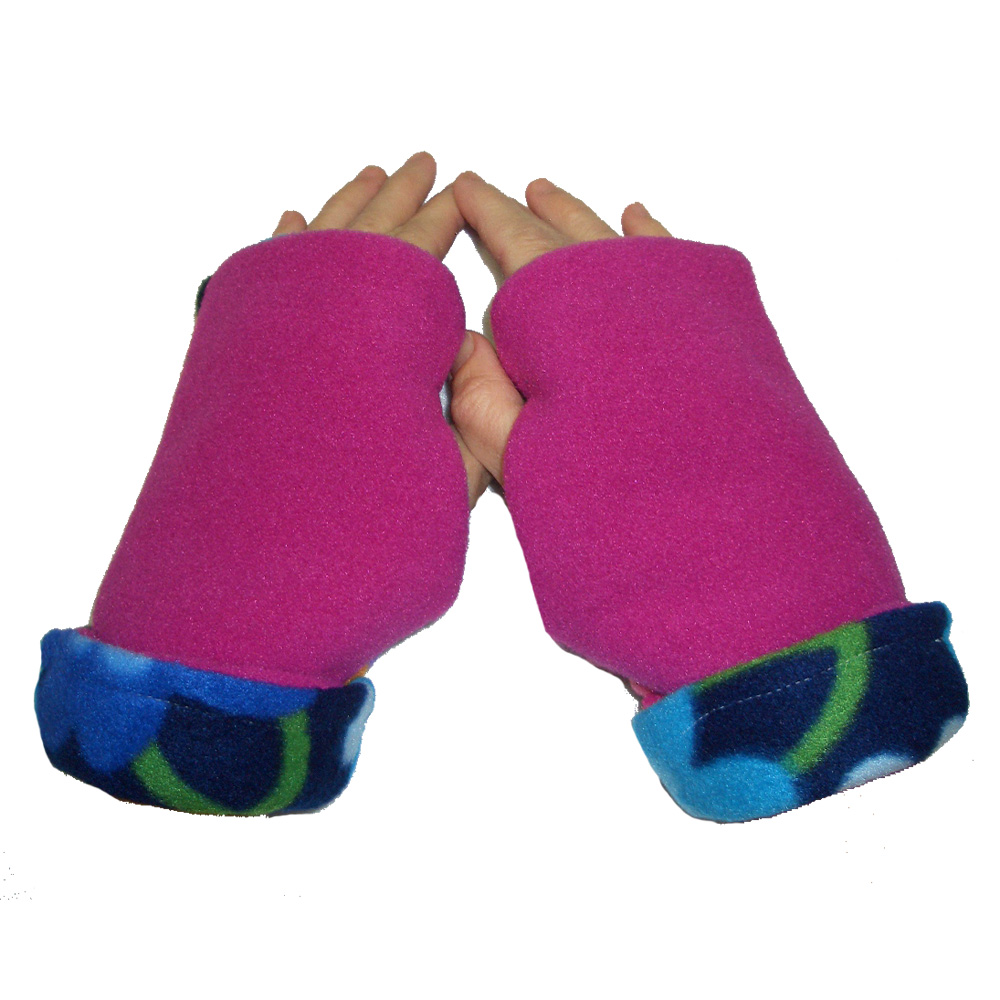 Fingerless Gloves REVERSIBLE Turtle Gloves GARDEN VARIETY