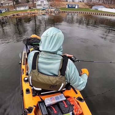 Kayak fishing with Turtle Gloves WATER REPEL 180